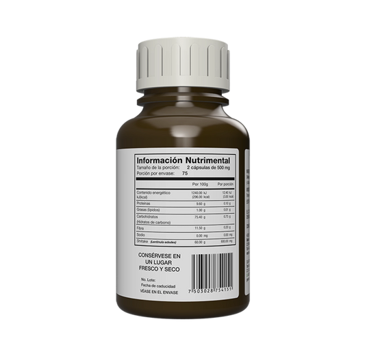 Shiitake 150 cápsulas | 500mg Adaptoheal®